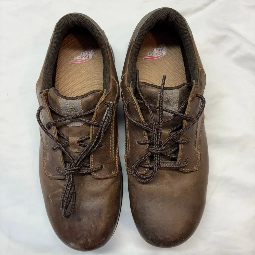 Red Wing Brown Leather Steel Toe Work Shoes Men's US‎ 9.5 2E 6708 Oil Resistant